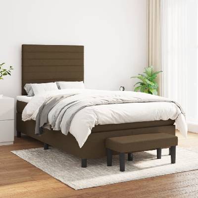 vidaXL 3136663 Boxspring postel s matrací textil / barva tmavě hnědá