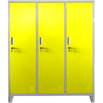 Carmen Метален шкаф Carmen CR-1604-3 JZ - сив / патешко жълт