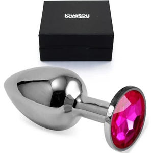  Метален плъг с розови кристали, малък размер - Rosebud Classic Fuchsia (LVTOY00427)
