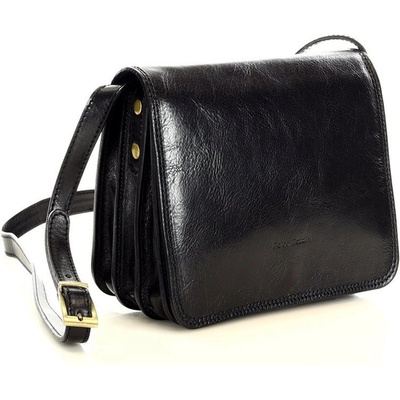 Mazzini Marco kožená crossbody kabelka L178a čierna