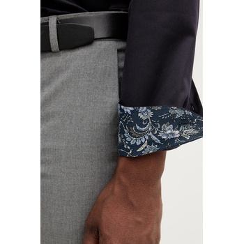 Eton Памучна риза Eton в лилаво с кройка по тялото с италианска яка 100014396 (100014396)