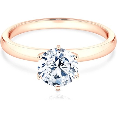 Savicki Zásnubný prsteň ružové zlato laboratórny diamant SV R13 LAB R