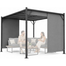 Zahradní pergolaMultiGarden DN-FG-632-4 3x4 m se stahovacím zastíněním šedá