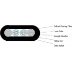 MEGAF Оптичен кабел, плосък, неармиран, 24 влакна сингъл мод g652d - 2000 метра (ftth-flat-drop-mlt-24g652d)
