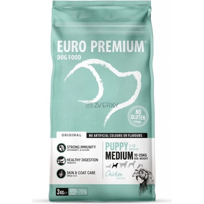 Euro-Premium Medium Puppy Chicken & Rice 3 kg