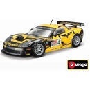 Bburago Kovový model auta Race Chevrolet Corvette C6R žlutá 1:24