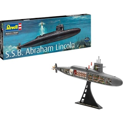 REVELL Plastic ModelKit ponorka 05185 S.S.B. Abraham Lincoln with Interior 1:253