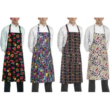 Egochef zástěra ke krku s kapsou barevné smrtky E-6103135A