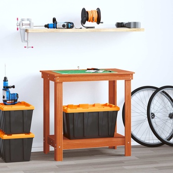 vidaXL Работна маса Восъчен Кафяв 80 x 50 x 80 cm Масивна боровина (870298)