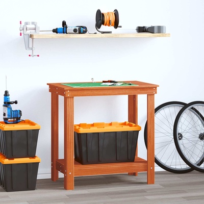 vidaXL Работна маса Восъчен Кафяв 80 x 50 x 80 cm Масивна боровина (870298)