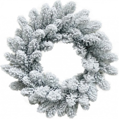 MagicHome Zasnežený vianočný veniec biely 45 cm