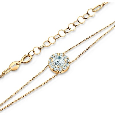 SAVICKI Náramok s príveskom žlté zlato s diamantmi 0.14 ct 18 cm+3 cm - TIL-B-BR-014-DIA-Z