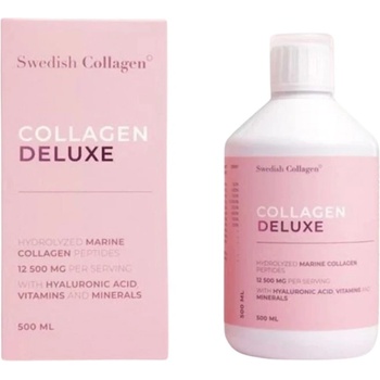 Swedish Collagen Collagen Deluxe Liquid | Hydrolyzed Marine Collagen Peptides with Hyaluronic Acid, Vitamins and Minerals [500 мл] Неовкусен