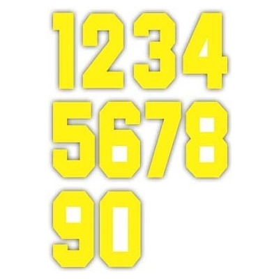 Nažehlovací čísla na dresy sada - žlutá, výška 15 cm – Zbozi.Blesk.cz