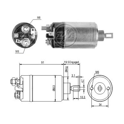 Spínač startéru 0001311103 Bosch 0331302084