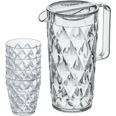 Koziol Súprava pohárov s džbánom 1,6 l Crystal krištáľovo číra 4 x 250 ml