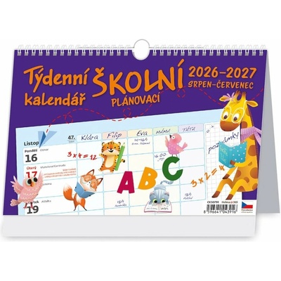 Stil Týdenní školní plánovací kalendář