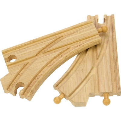Bigjigs Rail Drevené koľaje Výhybky - 16 cm - 2 ks