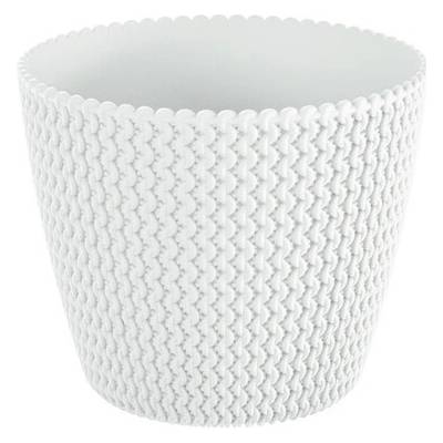 PROSPERPLAST - Obal na kvetináč SPLOFY 16cm biely, umelá hmota