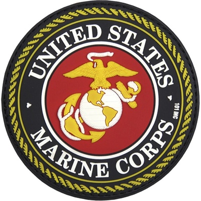 Gumová nášivka 101 Inc. znak United States Marine Corps - farebná