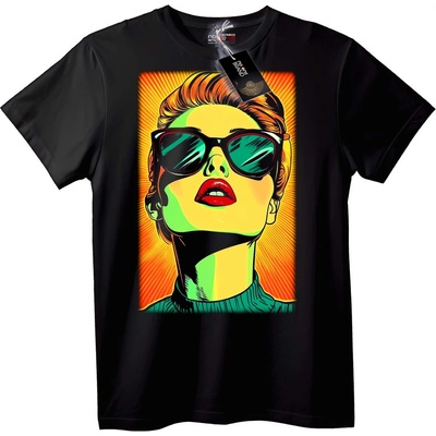 NOONEBRAND Тениска с поп арт жена - 7XL, Black