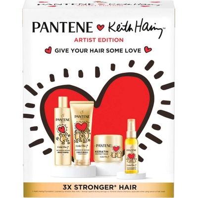 Pantene Keith Haring šampón 250 ml + kondicionér 220 ml + maska 300 ml + olej 100 ml darčeková sada