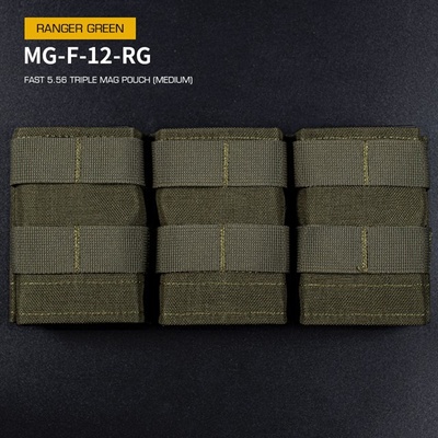 Wosport Fast type Triple molle na 5.56 zásobníky M4/M16, střední Ranger Green