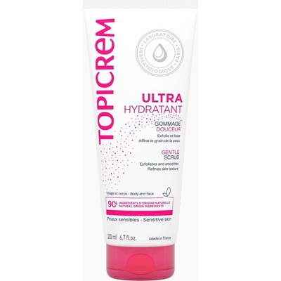 Topicrem UH BODY Gentle Scrub jemný tělový peeling pro citlivou pokožku 200 ml