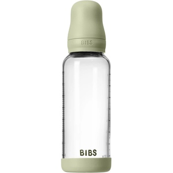 BIBS Baby Glass Bottle Round Latex шише против колики Sage 240ml