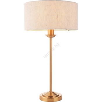 Endon Lighting 110728 - Настолна лампа HIGHCLERE 1xE14/7W/230V бежова/месинг (EN0194)