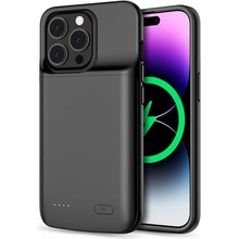 SES 3v1 Silikónové smart battery case power bánk 4800 Apple iPhone 14 Plus - čierne