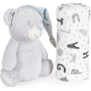 Cangaroo Бебешко одеяло 90/75 cm с играчка Grey bear 