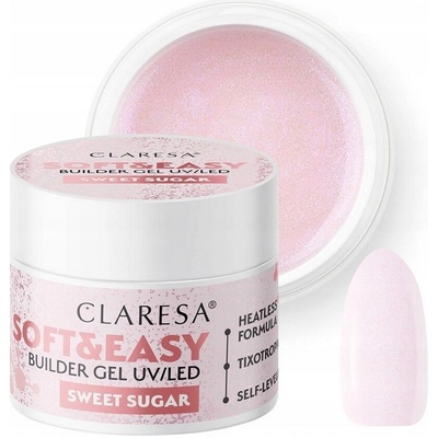 Claresa stavební gel na nehty soft easy Builder gel sweet sugar 90g