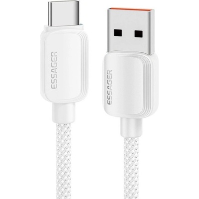Essager ES-X46 opletený nabíjecí a datový USB-A na USB-C 1m stříbrný