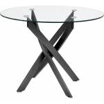 TopMebel Маса Aldo TopMebel с темперирано стъкло и черни метални крака Ø100x75.5см