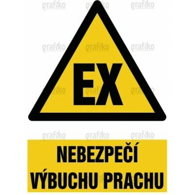 Grafiko | Nebezpečí výbuchu EX - Text obrázku Nebezpečí výbuchu prachu, Materiál Samolepící PVC folie, Rozměr 297x210mm