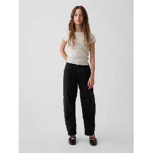 GAP Детски barrel джинси висока талия GAP GAP | Cheren | Момичешки | 6