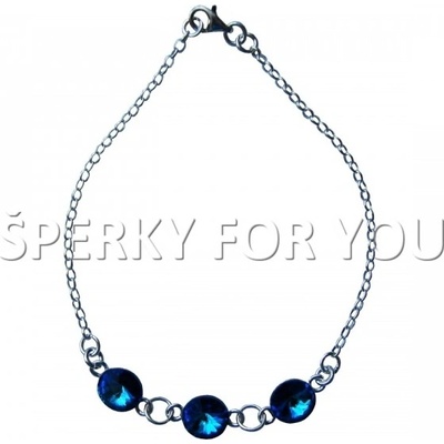 For You strieborný náramok Swarovski elements Rivoli modrý Bermude Blue nar-riv-001