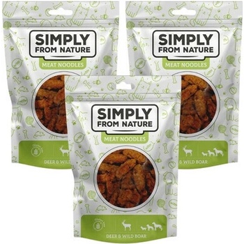 SIMPLY FROM NATURE Meat Noodles Jelenie a diviačie rolky pre psov 3x 80 g