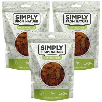SIMPLY FROM NATURE Meat Noodles Jelenie a diviačie rolky pre psov 3x 80 g