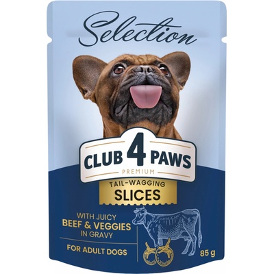 Club 4 Paws Premium Plus Selection Adult s hovězím masem a zeleninou v omáčce 85 g