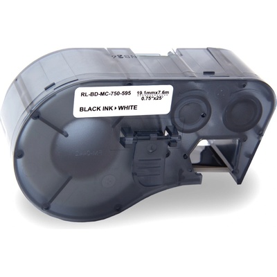 Compatible Brady MC-750-595-WT-BK / 143372, Лента за етикетиране, 19.05 mm x 7.62 m, черен печат / бял фон, съвместима лента (RL-BD-MC-750-595-BK/WT)