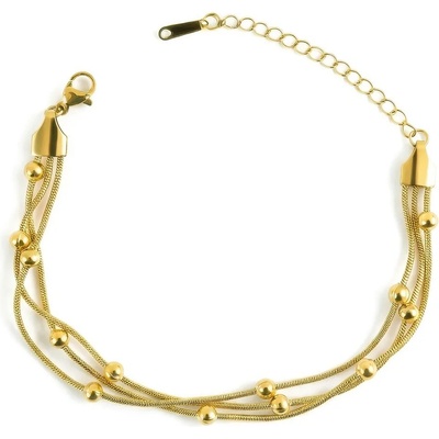Marc Malone Trojitý řetízkový náramek Velmora Gold MCB260833G