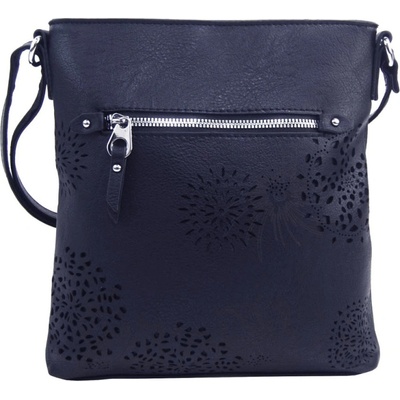 Crossbody dámská kabelka v květovaném designu 5432-BB tmavě modrá