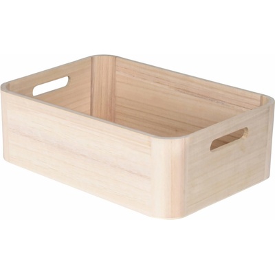 H&L Úložná krabice WoodyBox L světlé dřevo, 36 × 26 × 12 cm
