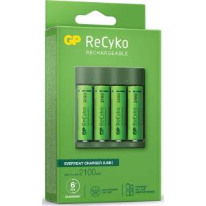 Gp batteries Зарядно у-во GP BATTERIES B421 210AAHCE-EB4+4 AA NiMH 2100mAh (210AAHCE-EB4+4) Зарядно за батерии