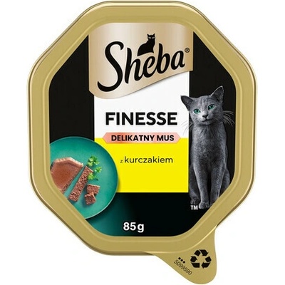 SHEBA Finesse Kompletné krmivo pre dospelé mačky s kuracím mäsom v pene 85 g