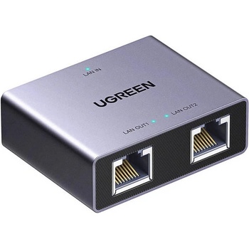 UGREEN Internet Splitter Adapter RJ45 - високоскоростен Ethernet сплитер (тъмносив)