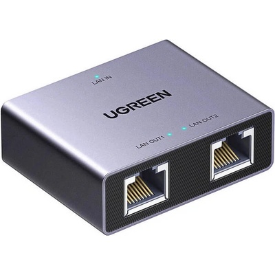 UGREEN Internet Splitter Adapter RJ45 - високоскоростен Ethernet сплитер (тъмносив)
