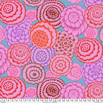 Bavlněná látka květinová růžová | Kaffe Fassett – Deco Hot